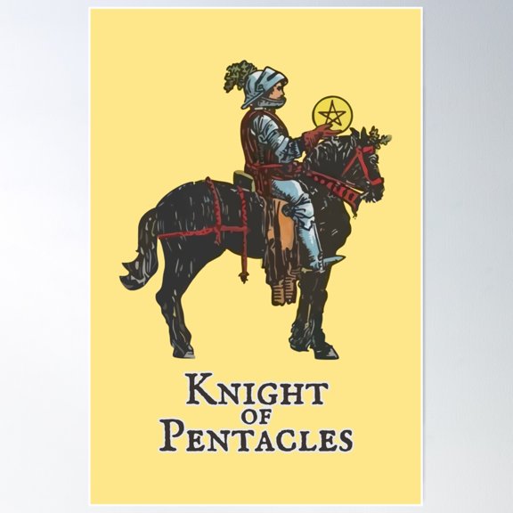 Knight Of Pentacles Poster Wall Art, Modern Wall Decor For Living Room Bedroom, 24x36 UNFRAMED