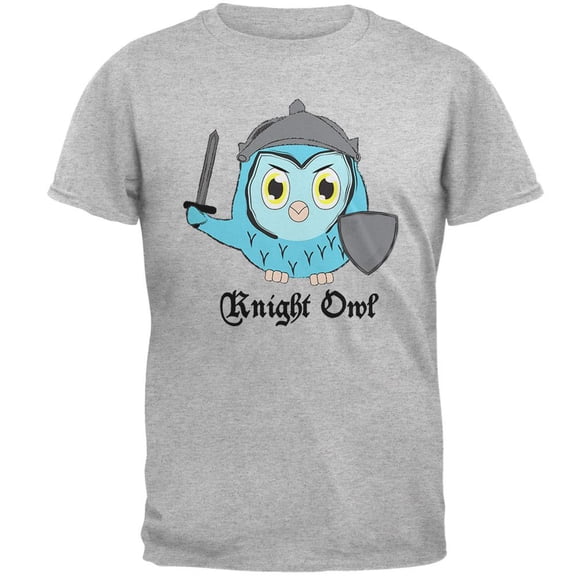 Knight Owl Night Funny Pun Mens T Shirt Heather 2XL