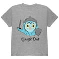 thumbnail image 1 of Knight Owl Night Funny Pun Youth T Shirt Heather YMD, 1 of 1