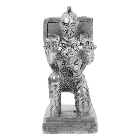 Knight Pen Holder Pencil Accessories Office Desk Decor Man Dad Silver