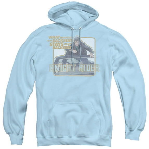 Knight Rider Back Seat Adult Pullover Hoodie Sweatshirt Light Blue