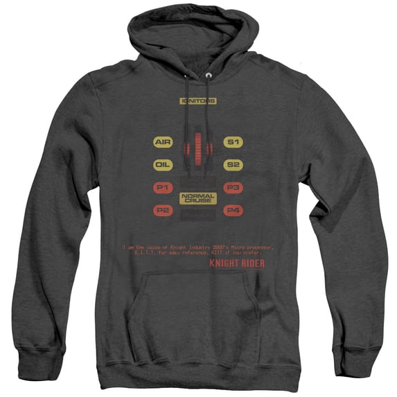 Knight Rider Kitt Consol Adult Heather Hoodie Sweatshirt Black