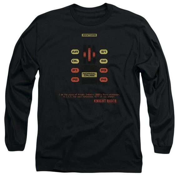 Knight Rider Men's Kitt Consol Long Sleeve Black