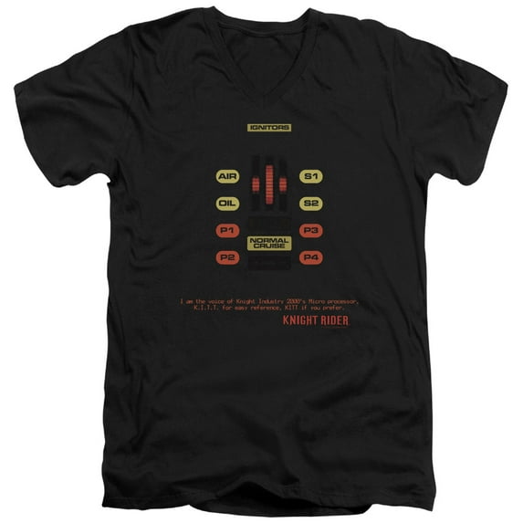 Knight Rider - Kitt Consol - Slim Fit V Neck Shirt - Large