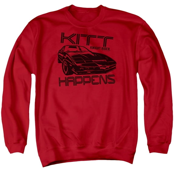 Knight Rider Kitt Happens Adult Crewneck Sweatshirt Red