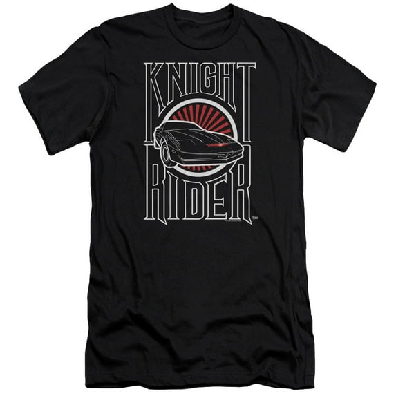 Knight Rider Logo Premium Adult Slim Fit 30/1 T-Shirt Black
