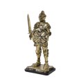 thumbnail image 1 of Knight Sculpture Tabletop Ornament Vintage Art Crafts Knight Figure Creative Statue for Shelf Fireplace Office Desk Bookshelf, Gold-Style 2, 1 of 6