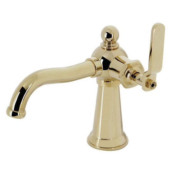 Knight Single-Handle Bathroom Faucet with Push Pop-Up, Polished Brass