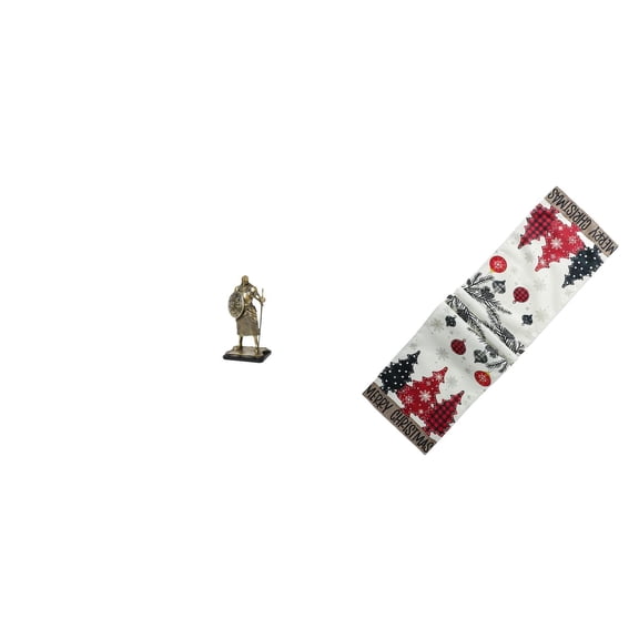 Knight Statue Table Runner Desktop Figurine Resin Polyester Set for Holiday Living Room Entryway Decor