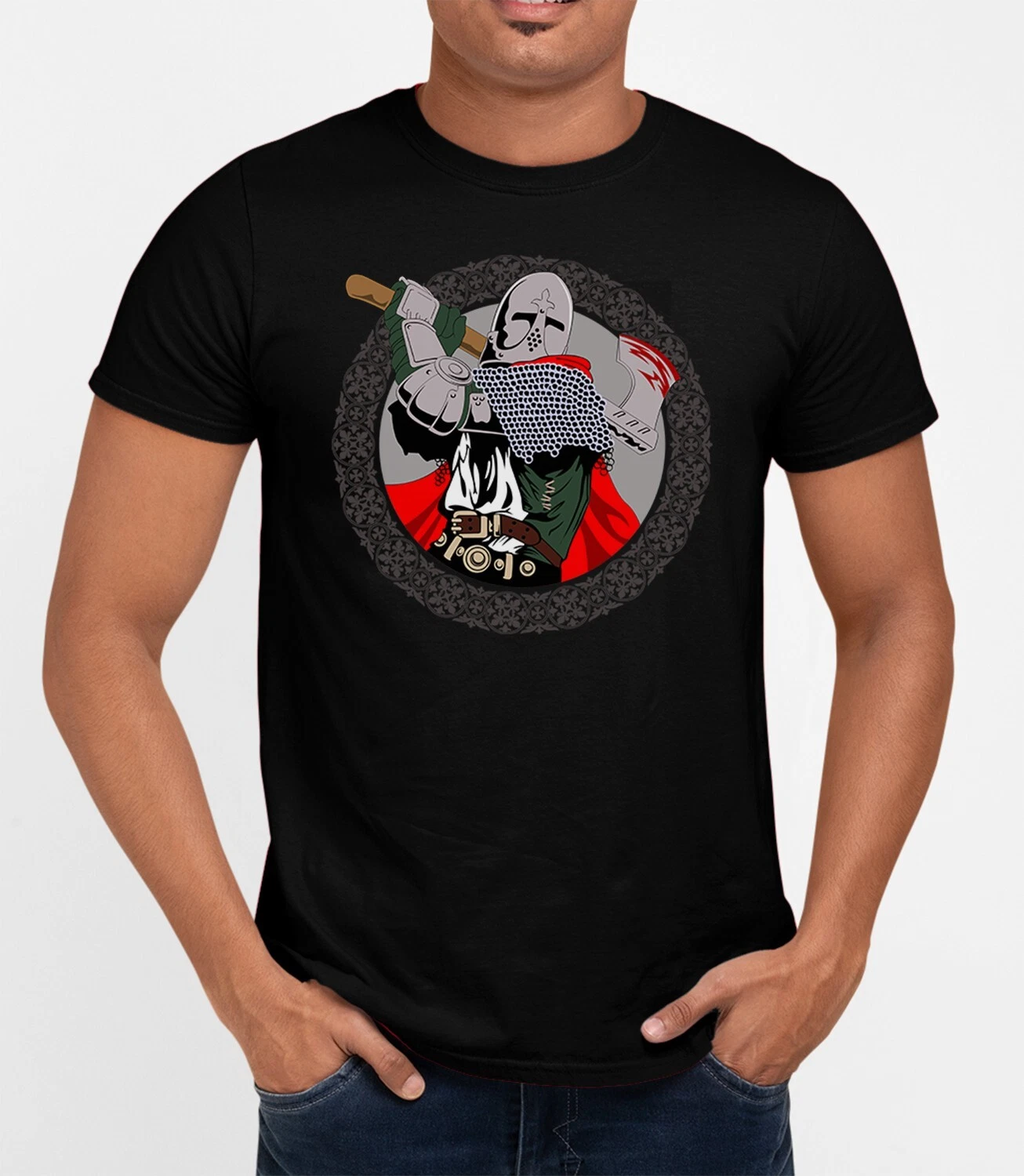 Knight T-Shirt Templar Vikings Romans Temu Shein Classic Movie Tee Gift Retro