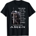 thumbnail image 1 of Knight Templar Lion Devil Saw Me With My Head Down Christian T-Shirt, 1 of 3