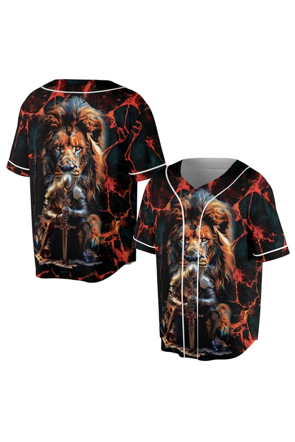 Knight Templar Lion Of Judah Baseball Jersey S-5XL