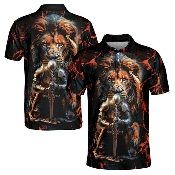 Knight Templar Lion Of Judah Men's Polo Shirt S-5XL