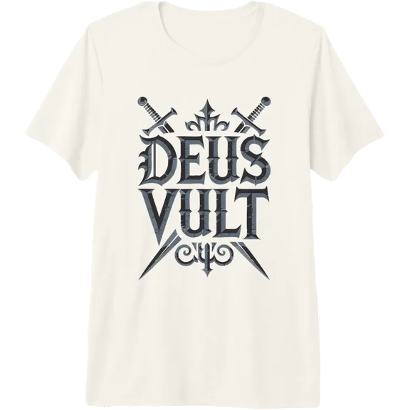 Knight Templar Medieval Sword Deus Vult T Shirt All Size S-5XL
