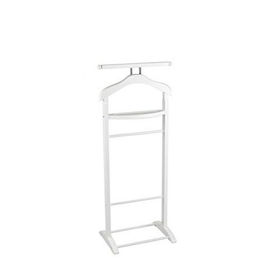 Knight Valet with Extended Bar and Key Rack in White