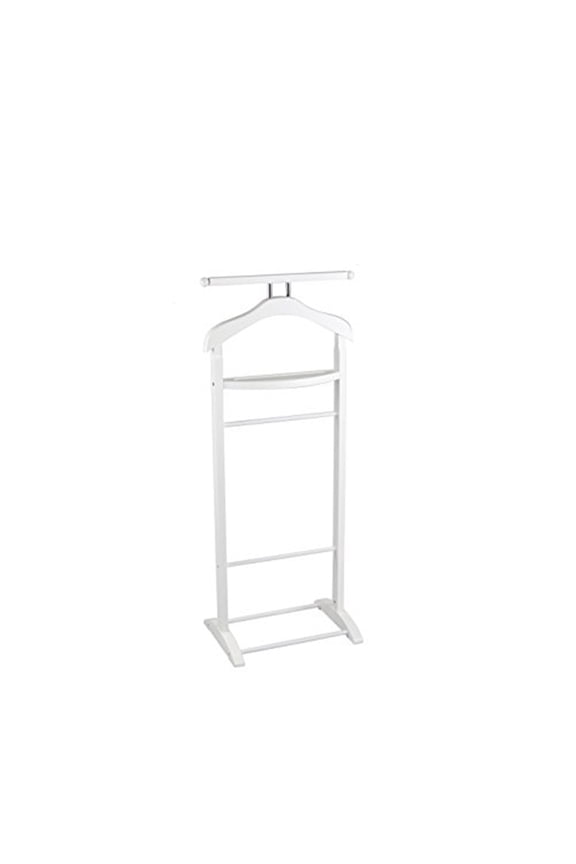 Knight Valet with Extended Bar and Key Rack in White
