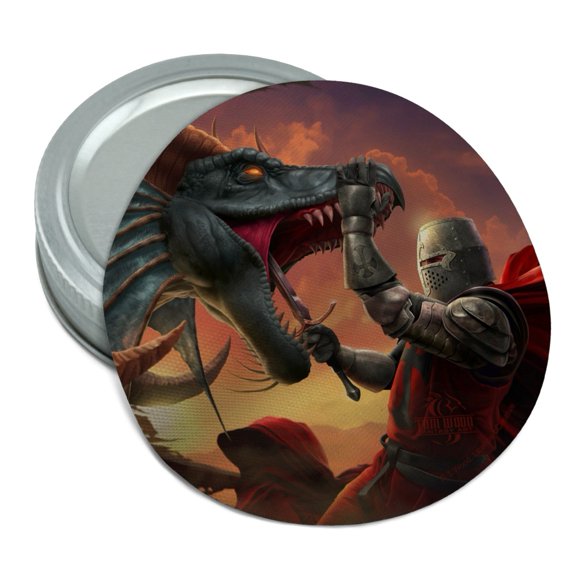 Knight Warrior Dragonslayer Dragon Fantasy Round Rubber Non-Slip Jar Gripper Lid Opener