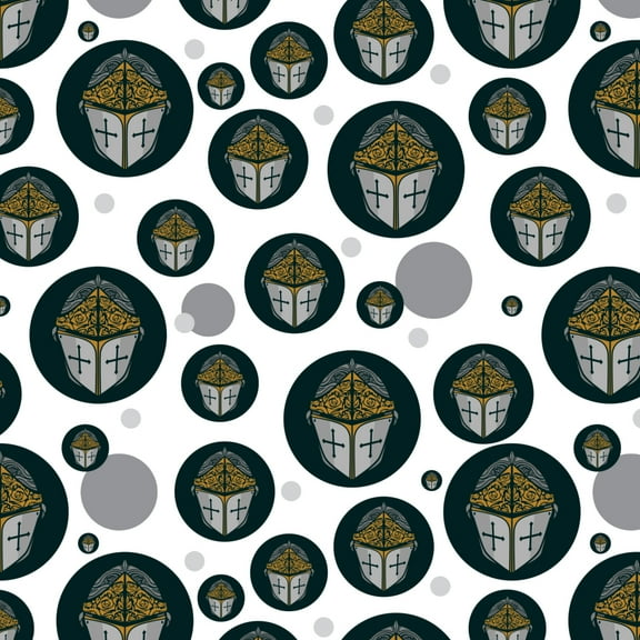 Knight Warrior Helmet Medieval Roses Templar Premium Gift Wrap Wrapping Paper Roll