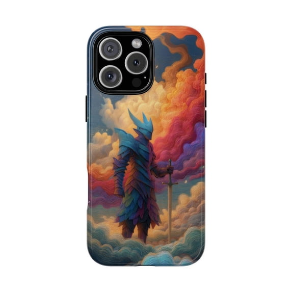Knight Warrior Vibrant Sky Cloud Hues Phone Case for iPhone 17 16 15 14 13 12 11 Pro Max