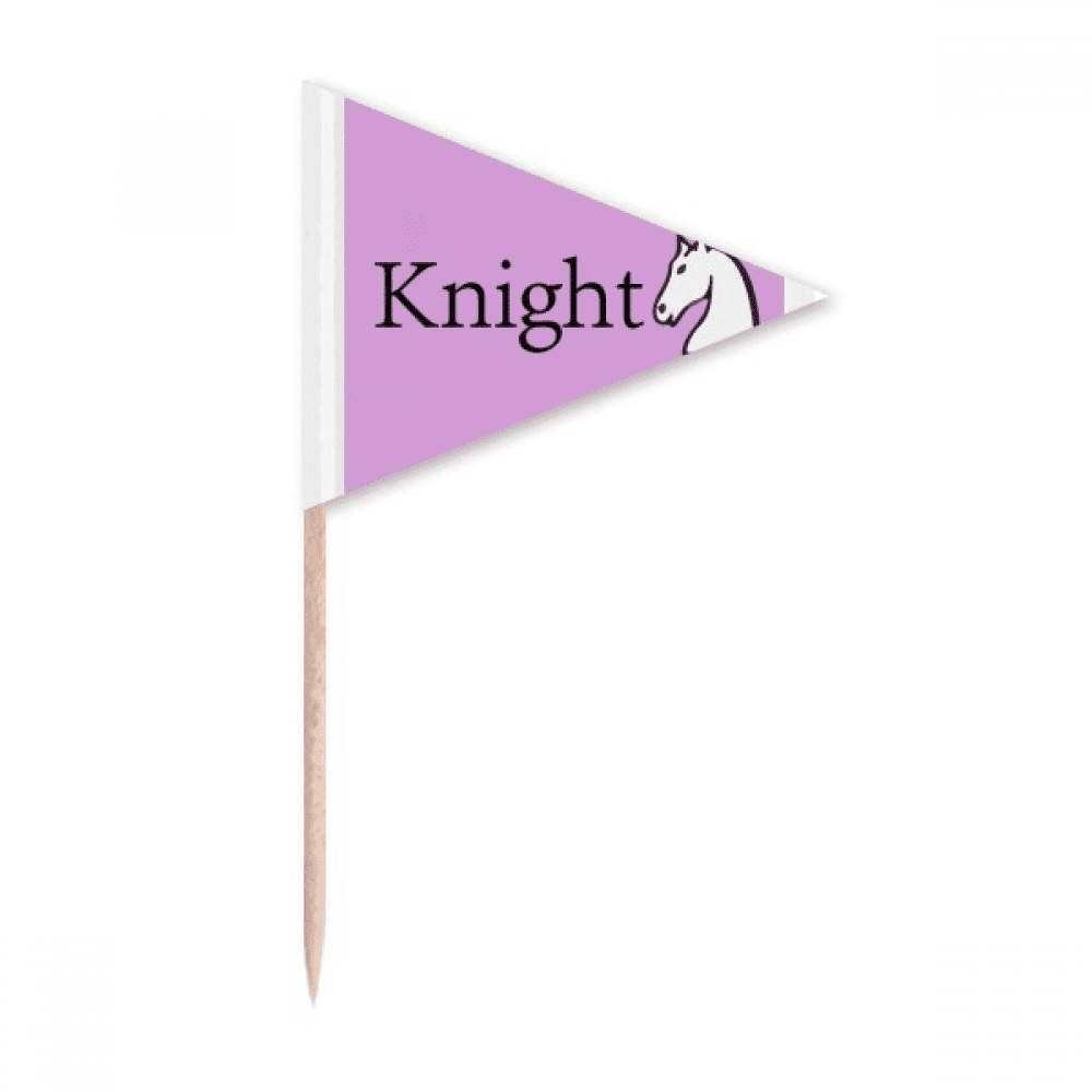 Knight White Word Chess Game Toothpick Triangle Cupcake Toppers Flag ...