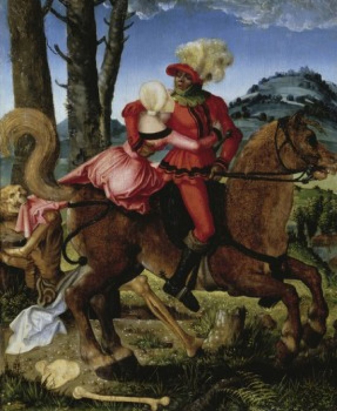The Knight the Young Girl and Death  Early 16th C Hans Baldung Grien (148485-1545German ) Musee du Louvre Paris Canvas Art - Hans Baldung Grien (18 x 24)