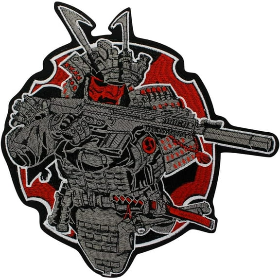 Knight in Armor Warrior Patches Embroidery Patch Iron on Backed Patch for Racing Biker Jacket Decor 1piece