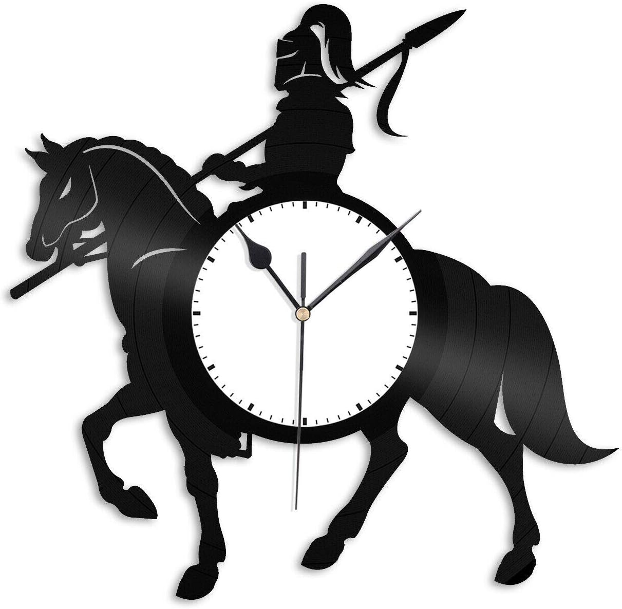 Knight on Horse 3D Wall Clock Vinyl Wall Clock,Vinyl Record Clock Wall ...
