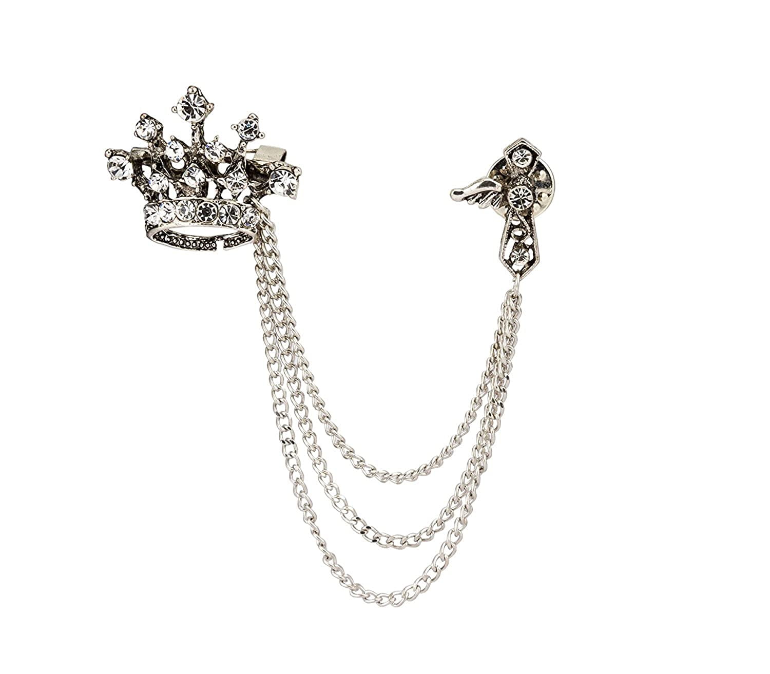 Knighthood Crown Tassel Chain Brooch Lapel Pin Badge Coat Suit Collar Accessories Brooch for Men Walmart