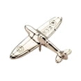 thumbnail image 1 of Knighthood Silver Airplane Lapel Pin Badge Coat Suit Collar Accessories Brooch for Men, 1 of 3
