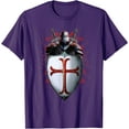 thumbnail image 1 of Knights Flag Helmet Cross Sword Gift Softstyle Unisex T-Shirt,Purple Color,Size 3XL, 1 of 5
