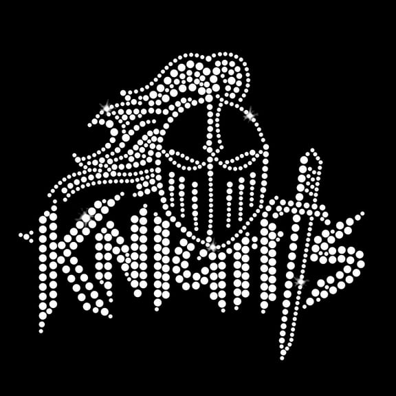 Knights Logo Team Mascot Iron-on Clear Crystals Rhinestone Transfer by JCS Rhinestones