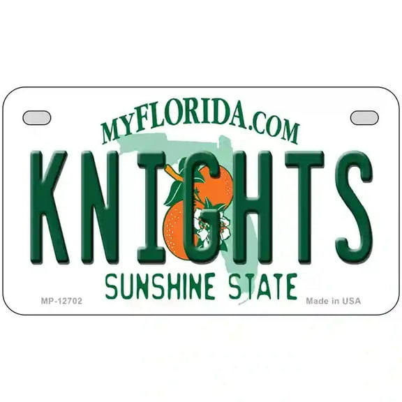 Knights Novelty Metal License Plate 7" x 4" Motorcycle (MP)