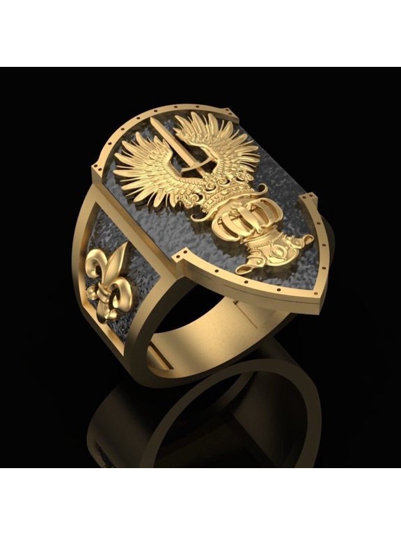 Knights Shield Ring, Knight Rings For Men, Silver Signet Ring, Unique Rings