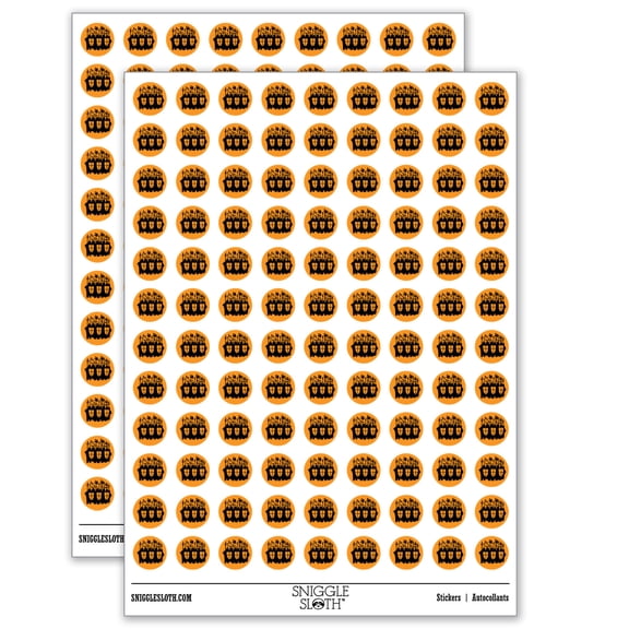 Knights Soldiers Medieval Army Shields Spears 200+ Round Stickers - Matte Finish - 0.50" Size - Orange