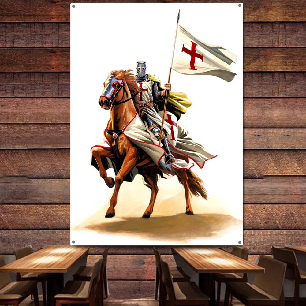 Knights Templar Art Posters Vintage Crusaders Armor Warrior Tapestry ...