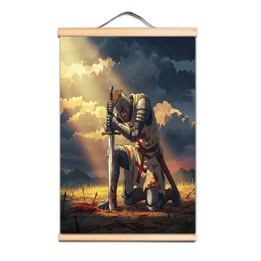 Knights Templar Canvas Scroll Painting Tapestry Wall Art Posters and ...