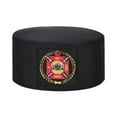 thumbnail image 1 of Knights Templar Commandery Masonic Crown Cap - Black Rayon with Purple & Gold Embroidered Patch,, 1 of 4