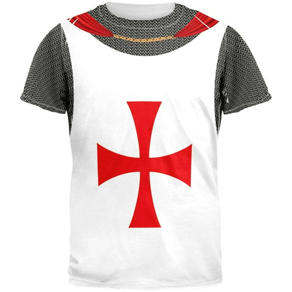 Knights Templar Costume All Over Adult T-Shirt - Small