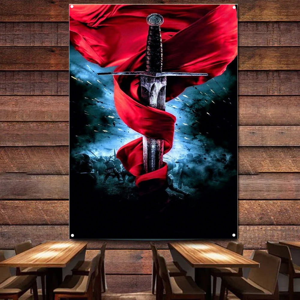 Knights Templar Flag Wall Art Decor Banner Wall Chart Medieval Warriors ...