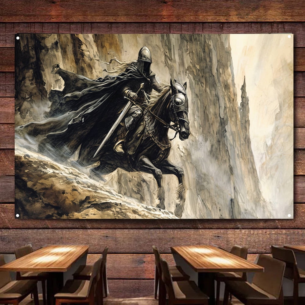 Knights Templar Flag Wall Art Posters Vintage Crusader Armor Warrior ...