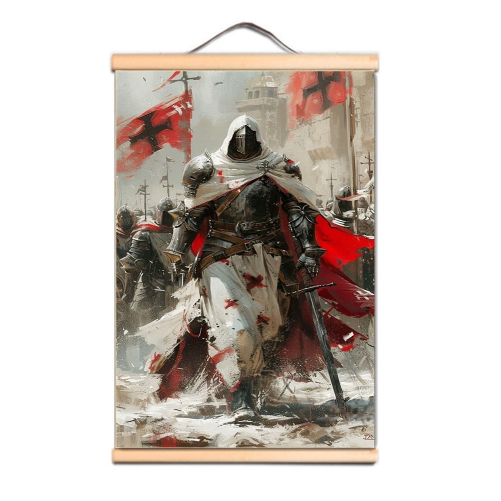 Knights Templar on Horse Art Decor, Crusader Armor Warrior Posters and ...