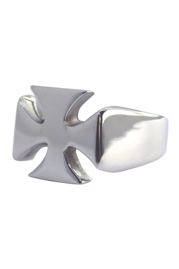 Knights Templar Maltese Cross Men's Stainless Steel Biker Ring