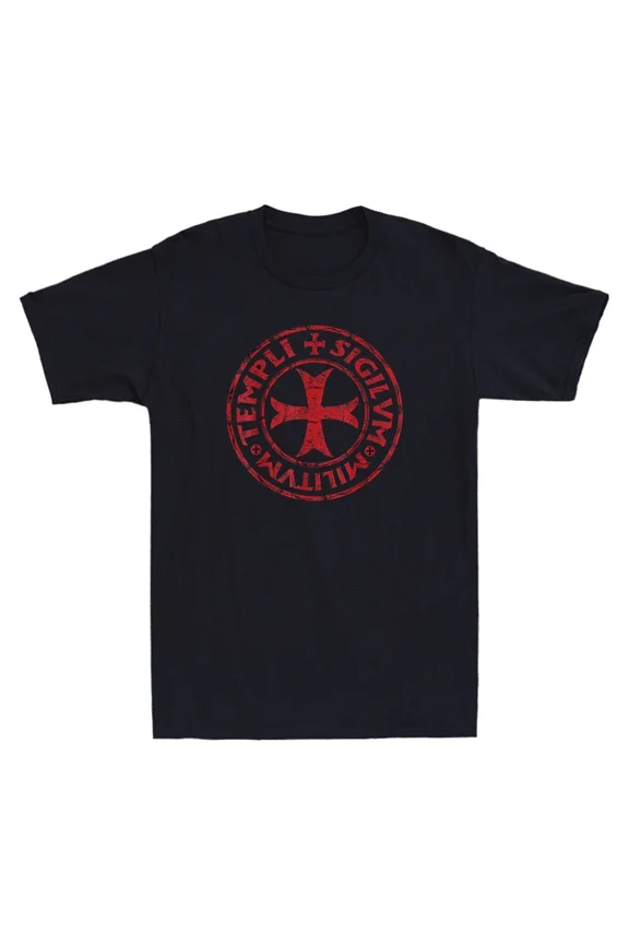 Knights Templar Seal Of The Temple Cross Medieval Armor Unisex T-Shirt , up to Size 5XL