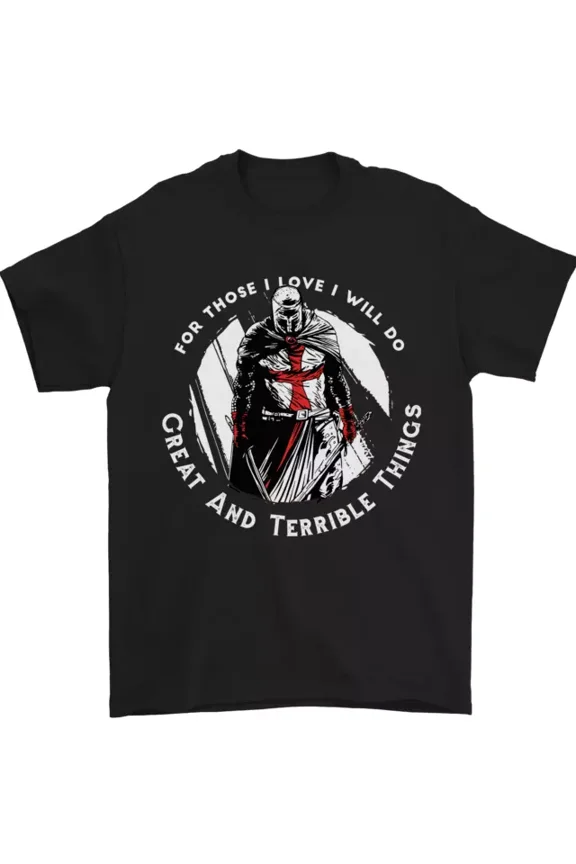 Knights Templar St Georges Fathers Day Mens T-Shirt Cotton