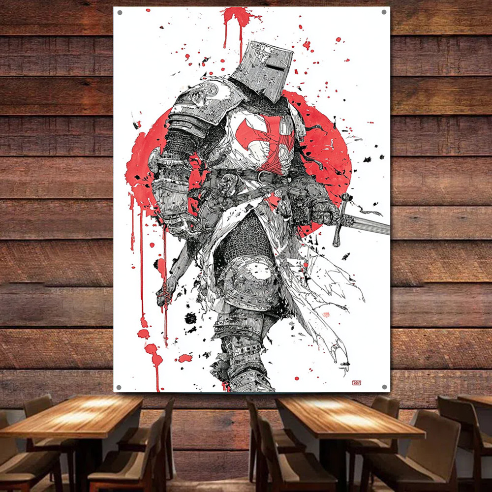 Knights Templar Wall Art Pictures Tapestry The Crusades Wall Hanging ...