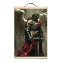 Knights Templar Wall Art Posters Vintage Christian Crusaders Canvas Scroll Painting Wall Decoration for Room Bar Cafe Man Cave 3,Multicolor,11.8X17.7 inches