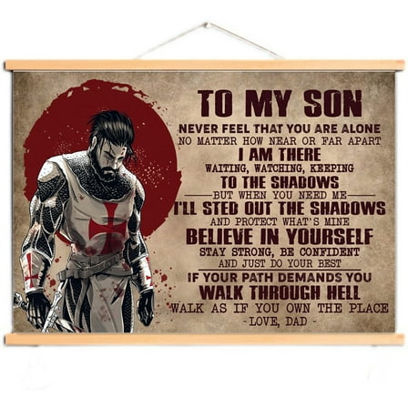 Knights Templar Wall Art Tapestry Posters and Prints Christian Crusaders Canvas Scroll Painting Wall Hanging Flag for Living Room Dormitory Home Decoration 8,Multicolor,40X30 CM