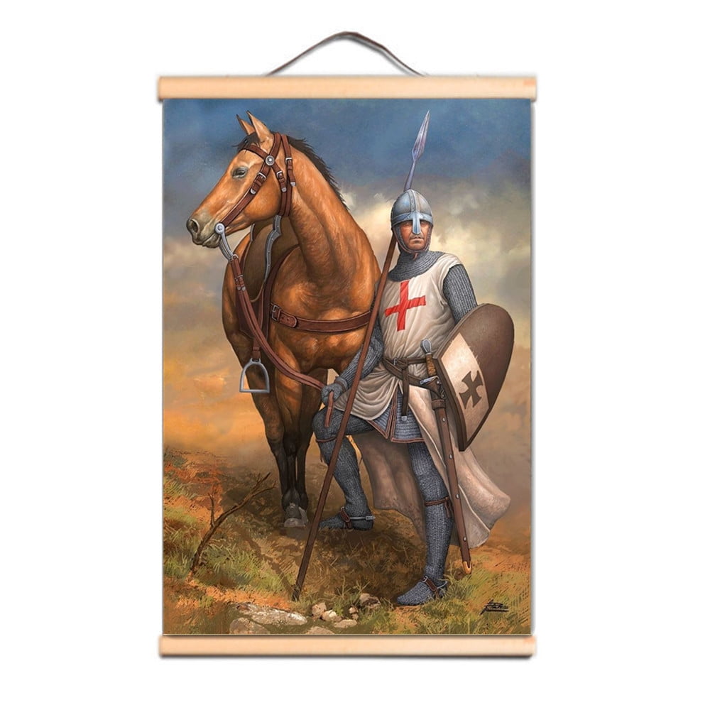 Knights Templar Wall Hanging Flag Vintage Crusades Armor Warrior Wall ...