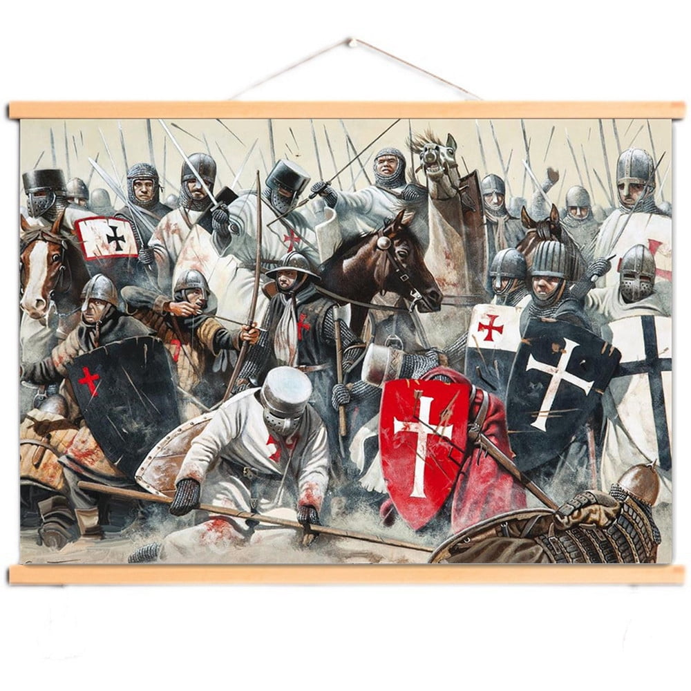 Knights Templar Wall Hanging Flag Vintage Crusades Armor Warrior Wall ...