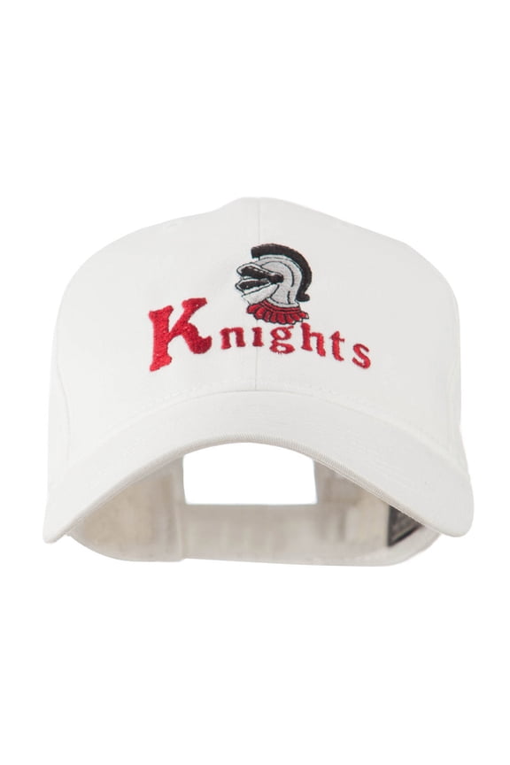 Knights Text and Mascot Embroidered Cap - White OSFM